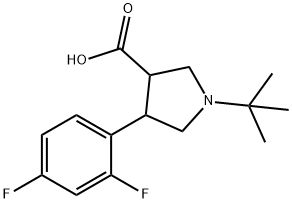 3-Pyrrolidinecarboxylic acid, 4-(2,4-difluorophenyl)-1-(1,1-dimethylethyl)- Structure