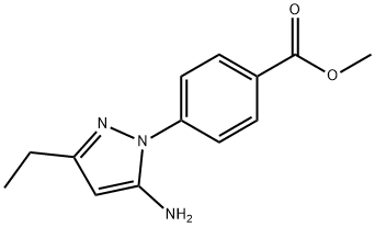 Benzoic acid, 4-(5-amino-3-ethyl-1H-pyrazol-1-yl)-, methyl ester 구조식 이미지