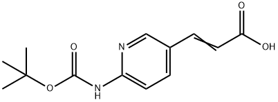 2-Propenoic acid, 3-[6-[[(1,1-dimethylethoxy)carbonyl]amino]-3-pyridinyl]- Structure