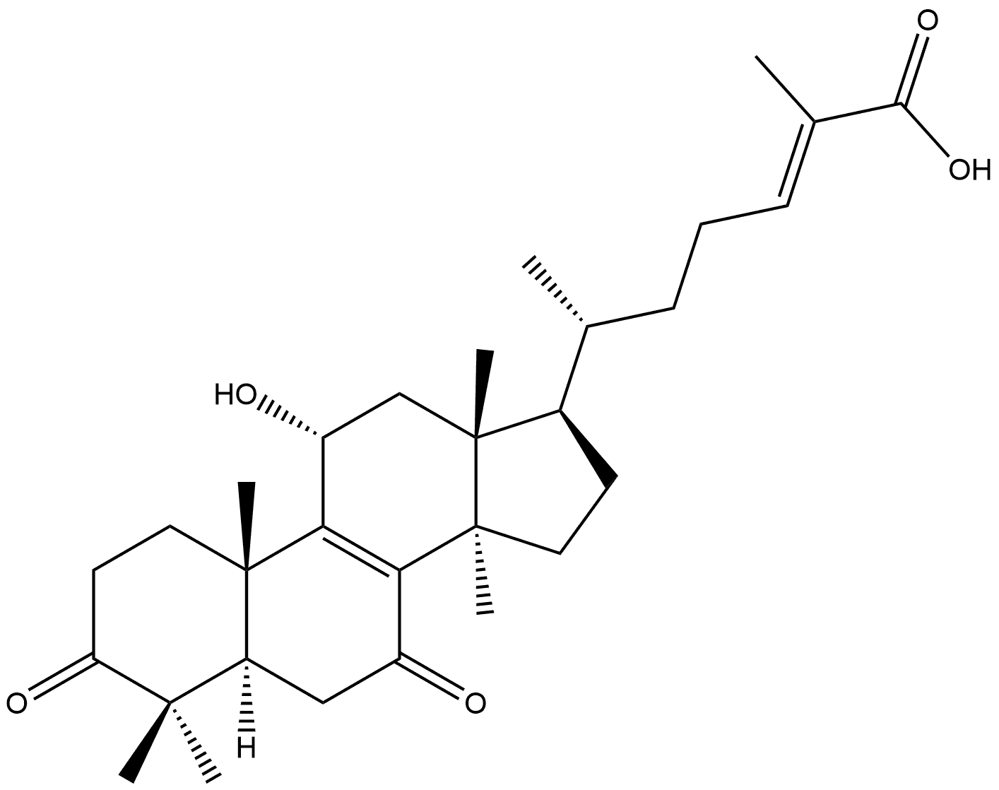 Lanosta-8,24-dien-26-oic acid, 11-hydroxy-3,7-dioxo-, (11α,24E)- Structure