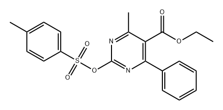 5-Pyrimidinecarboxylic acid, 4-methyl-2-[[(4-methylphenyl)sulfonyl]oxy]-6-phenyl-, ethyl ester 구조식 이미지