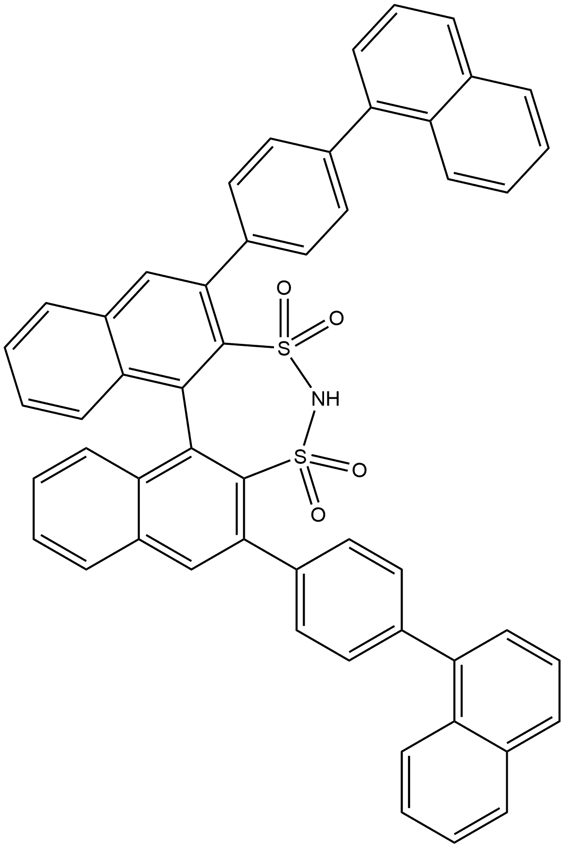 Dinaphtho[2,1-d:1',2'-f][1,3,2]dithiazepine, 2,6-bis[4-(1-naphthalenyl)phenyl]-, 3,3,5,5-tetraoxide, (11bR)- 구조식 이미지