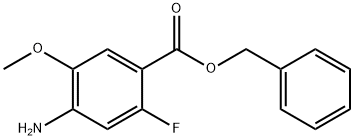 Benzoic acid, 4-amino-2-fluoro-5-methoxy-, phenylmethyl ester Structure