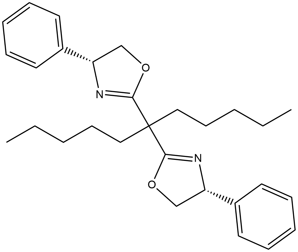 (4R,4′R)-2,2′-(1-Pentylhexylidene)bis[4,5-dihydro-4-phenyloxazole] Structure