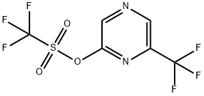 Methanesulfonic acid, 1,1,1-trifluoro-, 6-(trifluoromethyl)-2-pyrazinyl ester Structure