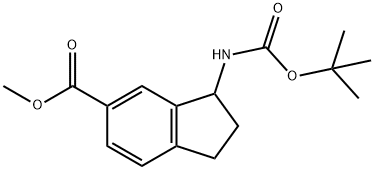 1H-Indene-5-carboxylic acid, 3-[[(1,1-dimethylethoxy)carbonyl]amino]-2,3-dihydro-, methyl ester Structure