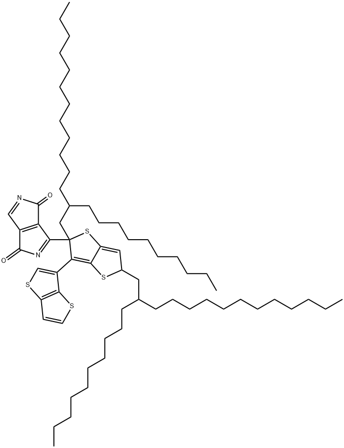 2,5-Bis(2-decyltetradecyl)-2,5-dihydro-3,6-dithieno[3,2-b]thien-2-ylpyrrolo[3,4-c]pyrrole-1,4-dione Structure