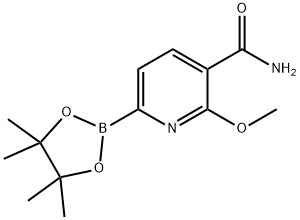 2-Methoxy-6-(4,4,5,5-tetramethyl-1,3,2-dioxaborolan-2-yl)nicotinamide Structure