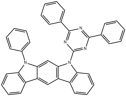 Indolo[2,3-b]carbazole, 5-(4,6-diphenyl-1,3,5-triazin-2-yl)-5,7-dihydro-7-phenyl- Structure