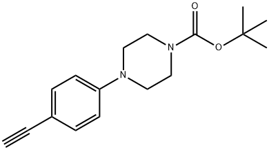 1-Piperazinecarboxylic acid, 4-(4-ethynylphenyl)-, 1,1-dimethylethyl ester 구조식 이미지