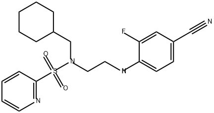 2-Pyridinesulfonamide, N-[2-[(4-cyano-2-fluorophenyl)amino]ethyl]-N-(cyclohexylmethyl)- 구조식 이미지