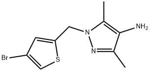 1H-Pyrazol-4-amine, 1-[(4-bromo-2-thienyl)methyl]-3,5-dimethyl- Structure