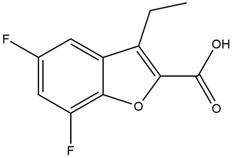 3-ethyl-5,7-difluorobenzofuran-2-carboxylic acid Structure