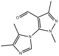 1H-Pyrazole-4-carboxaldehyde, 5-(4,5-dimethyl-1H-imidazol-1-yl)-1,3-dimethyl- Structure