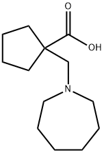 Cyclopentanecarboxylic acid, 1-[(hexahydro-1H-azepin-1-yl)methyl]- Structure