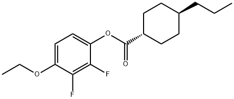 Cyclohexanecarboxylic acid, 4-propyl-, 4-ethoxy-2,3-difluorophenyl ester, trans- Structure