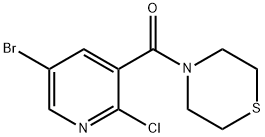 (5-Bromo-2-chloropyridin-3-yl)(thiomorpholino)methanone Structure