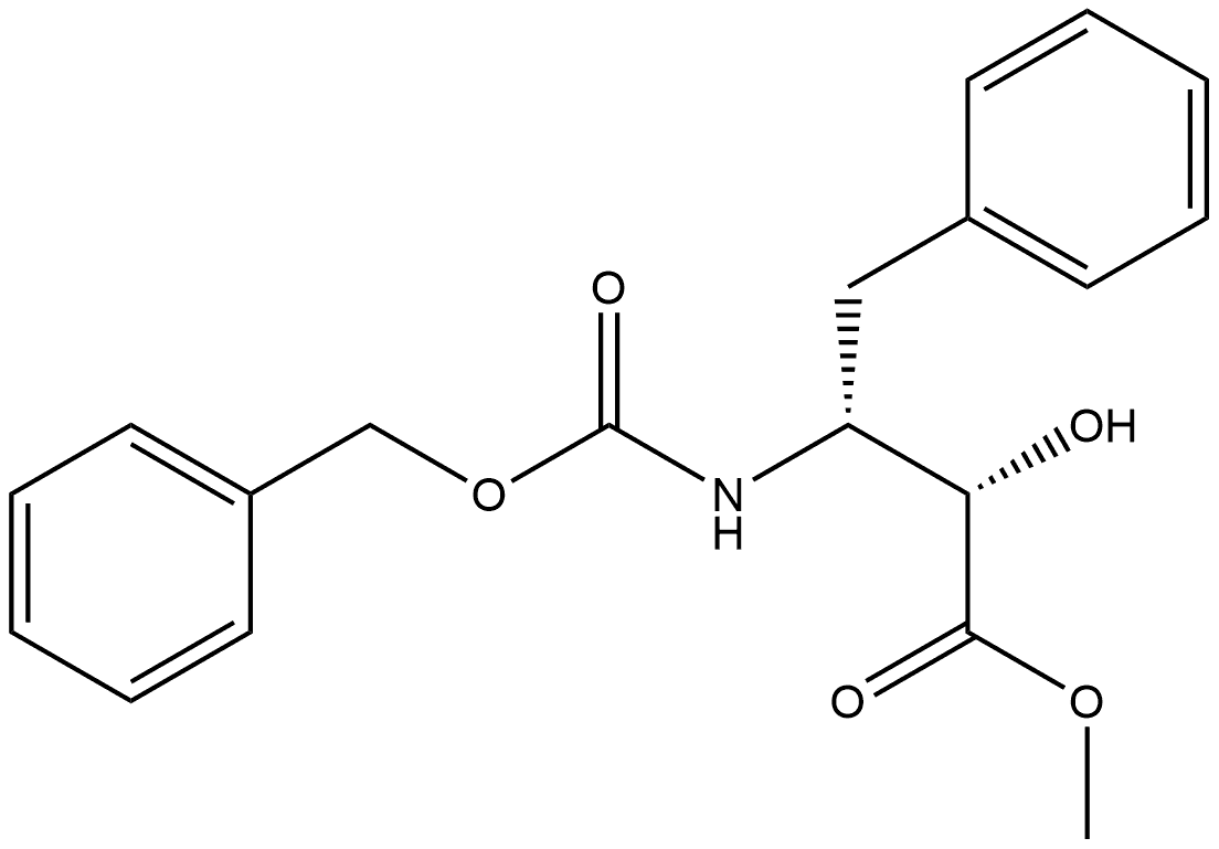 Benzenebutanoic acid, α-hydroxy-β-[[(phenylmethoxy)carbonyl]amino]-, methyl ester, (αS,βR)- 구조식 이미지