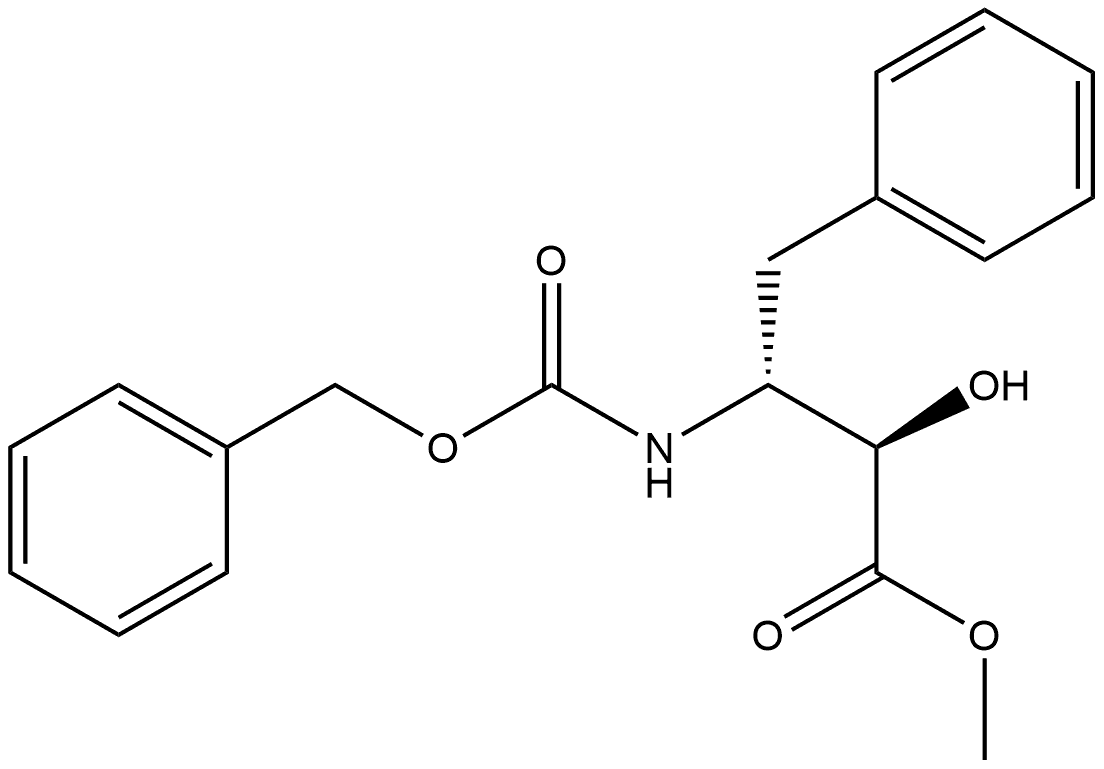 Benzenebutanoic acid, α-hydroxy-β-[[(phenylmethoxy)carbonyl]amino]-, methyl ester, (αR,βR)- Structure