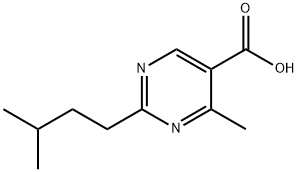 5-Pyrimidinecarboxylic acid, 4-methyl-2-(3-methylbutyl)- Structure