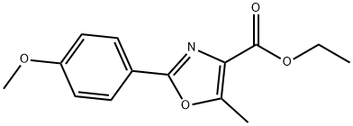 4-Oxazolecarboxylic acid, 2-(4-methoxyphenyl)-5-methyl-, ethyl ester 구조식 이미지