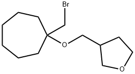 Furan, 3-[[[1-(bromomethyl)cycloheptyl]oxy]methyl]tetrahydro- Structure