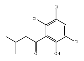 1-Butanone, 3-methyl-1-(2,3,5-trichloro-6-hydroxyphenyl)- Structure