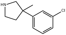 3-(3-Chlorophenyl)-3-methylpyrrolidine Structure