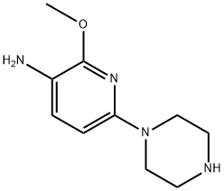 3-Pyridinamine, 2-methoxy-6-(1-piperazinyl)- Structure