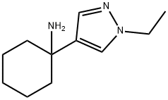 Cyclohexanamine, 1-(1-ethyl-1H-pyrazol-4-yl)- Structure