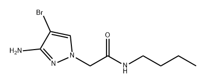 1H-Pyrazole-1-acetamide, 3-amino-4-bromo-N-butyl- Structure