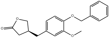 2(3H)-Furanone, dihydro-4-[[3-methoxy-4-(phenylmethoxy)phenyl]methyl]-, (4S)- Structure