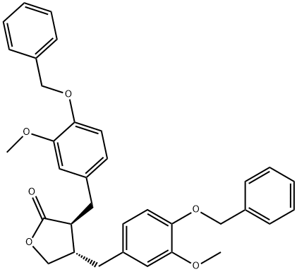 2(3H)-Furanone, dihydro-3,4-bis[[3-methoxy-4-(phenylmethoxy)phenyl]methyl]-, (3S,4S)- Structure