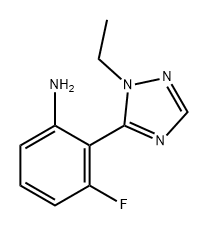 Benzenamine, 2-(1-ethyl-1H-1,2,4-triazol-5-yl)-3-fluoro- Structure