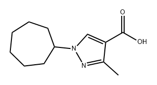 1H-Pyrazole-4-carboxylic acid, 1-cycloheptyl-3-methyl- Structure