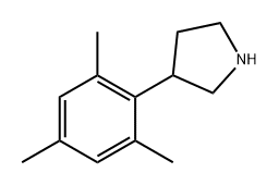 Pyrrolidine, 3-(2,4,6-trimethylphenyl)- Structure