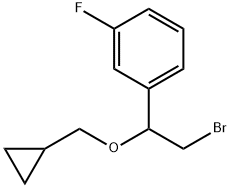 Benzene, 1-[2-bromo-1-(cyclopropylmethoxy)ethyl]-3-fluoro- Structure