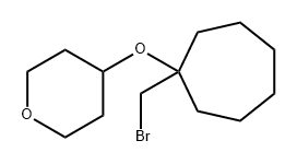 2H-Pyran, 4-[[1-(bromomethyl)cycloheptyl]oxy]tetrahydro- Structure