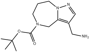 4H-Pyrazolo[1,5-a][1,4]diazepine-5(6H)-carboxylic acid, 3-(aminomethyl)-7,8-dihydro-, 1,1-dimethylethyl ester Structure