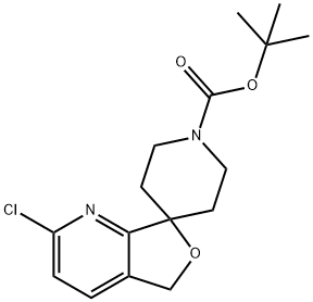 tert-Butyl 2-chloro-5H-spiro[furo[3,4-b]pyridine-7,4'-piperidine]-1'-carboxylate 구조식 이미지