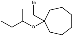 Cycloheptane, 1-(bromomethyl)-1-(1-methylpropoxy)- Structure