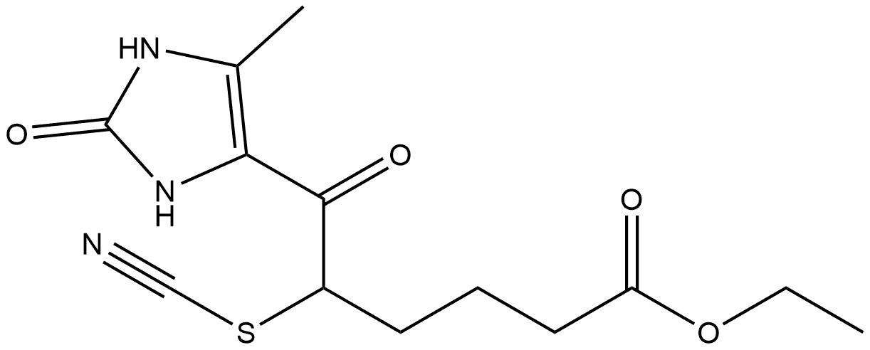 Ethyl 2,3-dihydro-5-methyl-ε,2-dioxo-δ-thiocyanato-1H-imidazole-4-hexanoate Structure