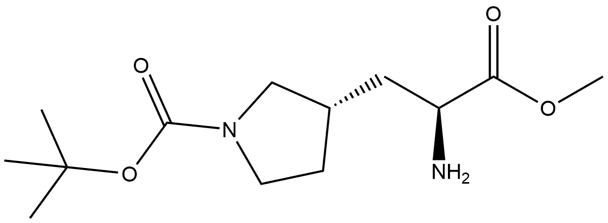 (S)-tert-Butyl 3-((S)-2-amino-3-methoxy-3-oxopropyl)pyrrolidine-1-carboxylate Structure