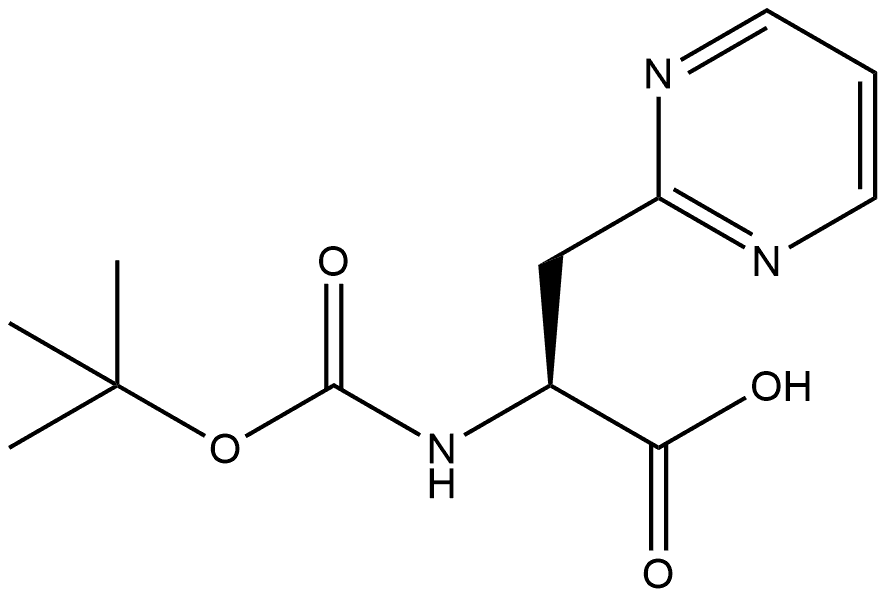 rac-(2R)-2-{[(tert-butoxy)carbonyl]amino}-3-(pyrimidin-2-yl)propanoic acid Structure