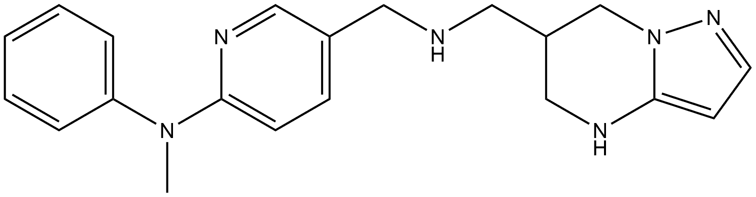 N-Methyl-N-phenyl-5-((((4,5,6,7-tetrahydropyrazolo[1,5-a]pyrimidin-6-yl)methyl)amino)methyl)pyridin-2-amine Structure