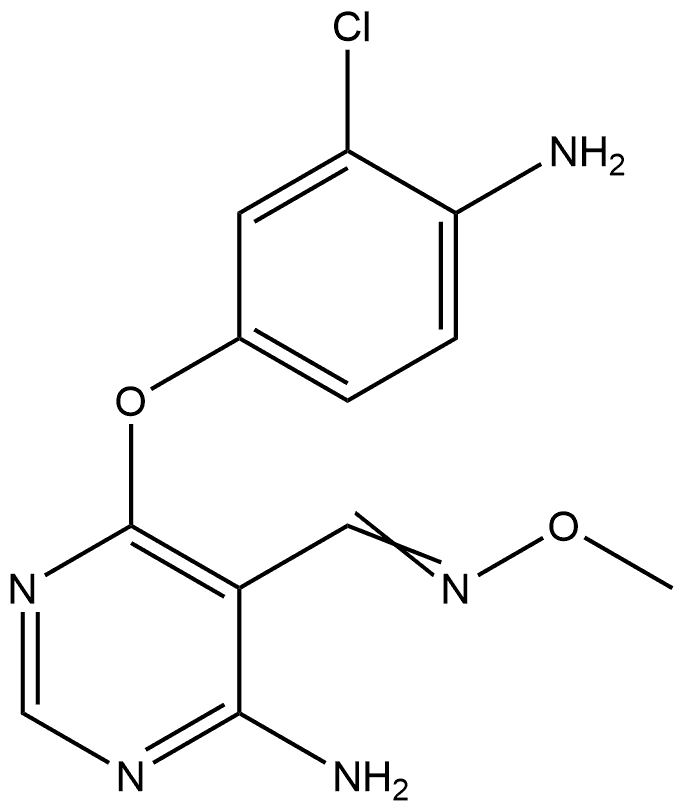 4-Amino-6-(4-amino-3-chlorophenoxy)-5-pyrimidinecarboxaldehyde O-methyloxime Structure