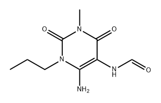 Formamide, N-(6-amino-1,2,3,4-tetrahydro-3-methyl-2,4-dioxo-1-propyl-5-pyrimidinyl)- 구조식 이미지