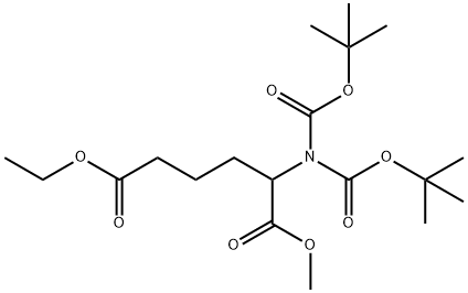 Hexanedioic acid, 2-[bis[(1,1-dimethylethoxy)carbonyl]amino]-, 6-ethyl 1-methyl ester Structure