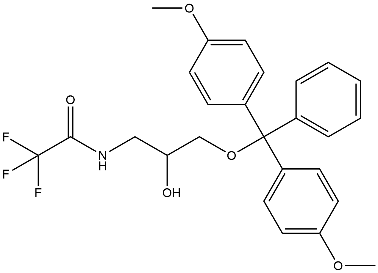 Acetamide, N-[3-[bis(4-methoxyphenyl)phenylmethoxy]-2-hydroxypropyl]-2,2,2-trifluoro- 구조식 이미지