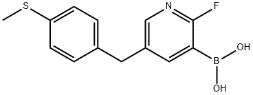 2-Fluoro-5-(4-(methylthio)benzyl)pyridin-3-ylboronic acid Structure